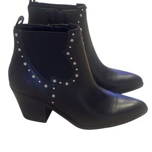 New no box Sun + Stone Black Ankle Boots with Silver Studs